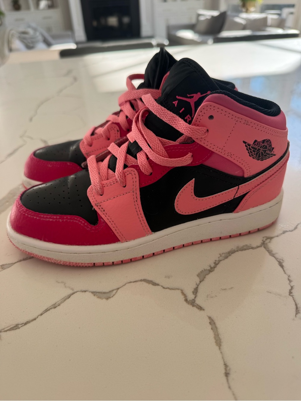 Jordan Kids Mid-Top Sneakers in Pink and Black
